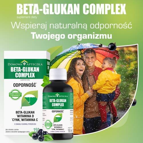 Miniaturka artykułu - #0 DOMOWA APTECZKA Beta-Glukan Complex płyn o smaku czarnej porzeczki, 150 ml