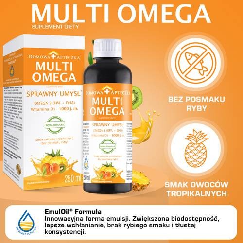 Miniaturka artykułu - #1 DOMOWA APTECZKA Tran Multiomega Sprawny umysł, 250ml