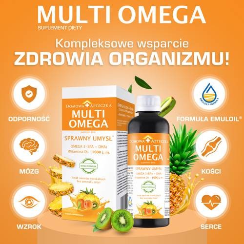 Zdjęcie produktu - 2 DOMOWA APTECZKA Tran Multiomega Sprawny umysł, 250ml
