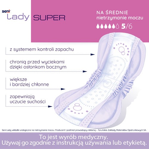 Miniaturka artykułu - #0 SENI Lady Super, 15 szt. - wkładki urologiczne
