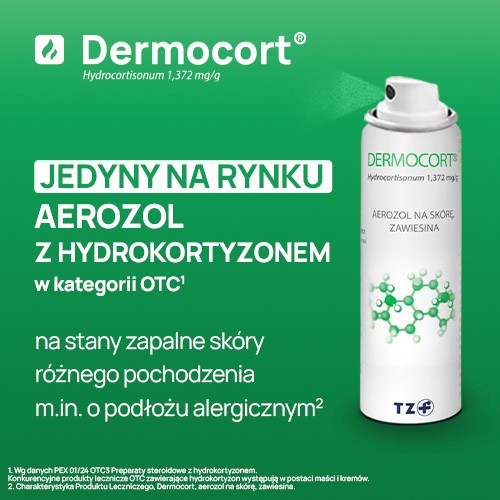 Miniaturka artykułu - #1 Dermocort -  steryd w  aerozolu na sk&oacute;rę o działaniu przeciwalergicznym i przeciwzapalnym 30 ml