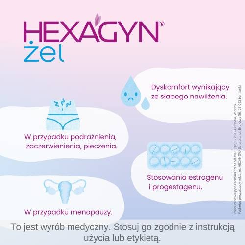 Zdjęcie produktu - 2 Hexagyn Nawilżający żel dopochwowy, 30 ml