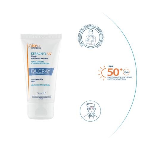 Zdjęcie produktu - 2 DUCRAY KERACNYL UV Fluid przeciw niedoskonałościom SPF50+ 50ml