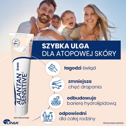 Miniaturka artykułu - #1 Alantan Sensitive Krem z alantoiną do sk&oacute;ry wrażliwej, alergicznej, atopowej, 20 g