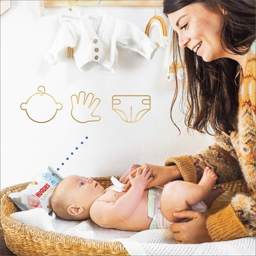 #1 – HUGGIES Pure Extra Care Chusteczki nawilżane, 56 sztuk