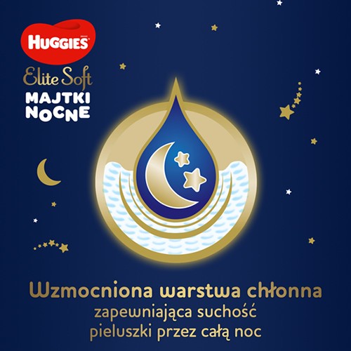 Zdjęcie produktu - 2 HUGGIES Elite Soft Night Pants 5 Majtki nocne 12-17kg, 17 sztuk