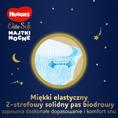 Zdjęcie produktu - 3 HUGGIES Elite Soft Night Pants 5 Majtki nocne 12-17kg, 17 sztuk