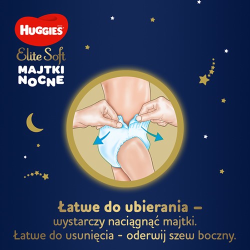 Zdjęcie produktu - 5 HUGGIES Elite Soft Night Pants 5 Majtki nocne 12-17kg, 17 sztuk