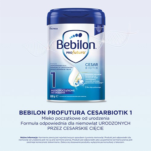 Miniaturka artykułu - #0 Bebilon Profutura Cesar Biotik 1 Mleko początkowe od urodzenia, 800g