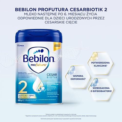 Miniaturka artykułu - #0 Bebilon Profutura Cesar Biotik 2 Mleko następne po 6. miesiącu, 800g