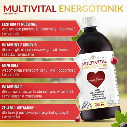 Miniaturka artykułu - #1 DOMOWA APTECZKA Multivital energotonik, 1000ml