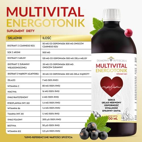 Zdjęcie produktu - 4 DOMOWA APTECZKA Multivital energotonik, 1000ml