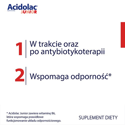 Miniaturka artykułu - #1 ACIDOLAC JUNIOR Probiotyk o smaku truskawkowym, 20 misio-tabletek