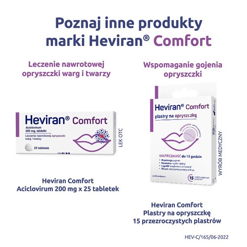Miniaturka artykułu - #1 Heviran Comfort MAX 400mg, 60 tabl. Lek na opryszczkę 
