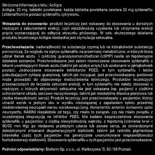 Zdjęcie produktu - 3 Zestaw 3 x Actigra 25mg, 4 tabletki