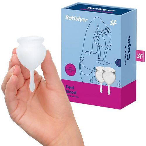 Miniaturka artykułu - #0 Satisfyer Feel Good Mentrual zestaw kubeczk&oacute;w menstruacyjnych 15ml + 20ml Transparent