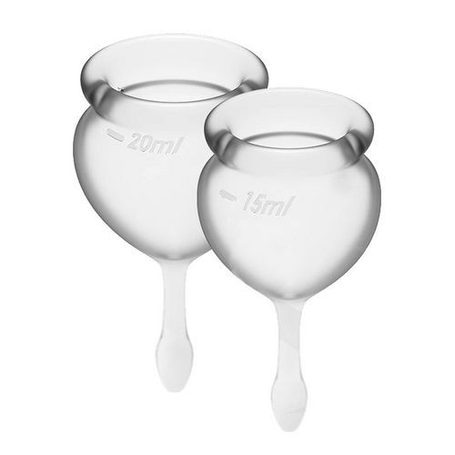 Miniaturka artykułu - #1 Satisfyer Feel Good Mentrual zestaw kubeczk&oacute;w menstruacyjnych 15ml + 20ml Transparent