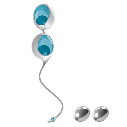 Zdjęcie produktu - 1 OVO L1 Love Balls White Light Blue Kulki gejszy do ćwiczenia mięśni kegla 