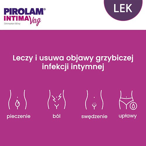 Miniaturka artykułu - #1 Pirolam Intima Vag 500mg, 1 tabletka dopochwowa - Lek na grzybicę pochwy 