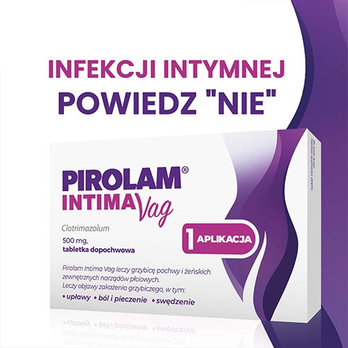 Zdjęcie produktu - 3 Pirolam Intima Vag 500mg, 1 tabletka dopochwowa - Lek na grzybicę pochwy 