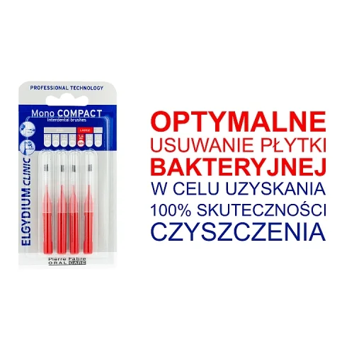 #0 – ELGYDIUM CLINIC MONO COMPACT 4 Szczoteczki do przestrzeni międzyzębowych - czerwone
