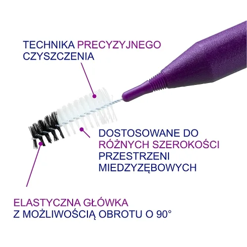#4 – ELGYDIUM CLINIC MONO COMPACT 5 Szczoteczki do przestrzeni międzyzębowych - purpurowe