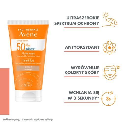 Zdjęcie produktu - 1 AVENE Bardzo wysoka ochrona przeciwsłoneczna Fluid koloryzujący SPF50+, 50ml