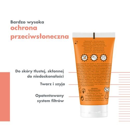 Zdjęcie produktu - 2 AVENE Bardzo wysoka ochrona przeciwsłoneczna Cleanance SPF50+, 50ml