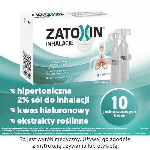 Miniaturka artykułu - #0 Zatoxin Inhalacje Roztw&oacute;r do inhalacji, 10 fiolek x 3ml