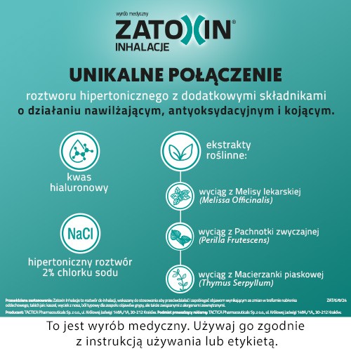 Miniaturka artykułu - #1 Zatoxin Inhalacje Roztw&oacute;r do inhalacji, 10 fiolek x 3ml