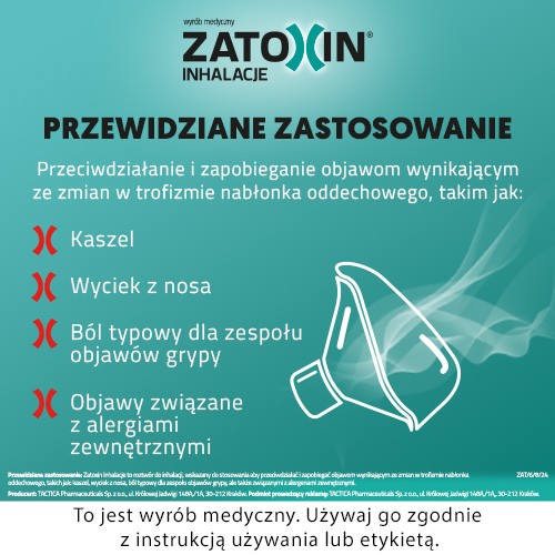 Zdjęcie produktu - 3 Zatoxin Inhalacje Roztw&oacute;r do inhalacji, 10 fiolek x 3ml
