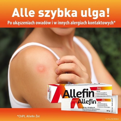 Miniaturka artykułu - #0 ALLEFIN żel przeciwalergiczny od 2 roku życia, przeciwświądowy na ukąszenia -30g