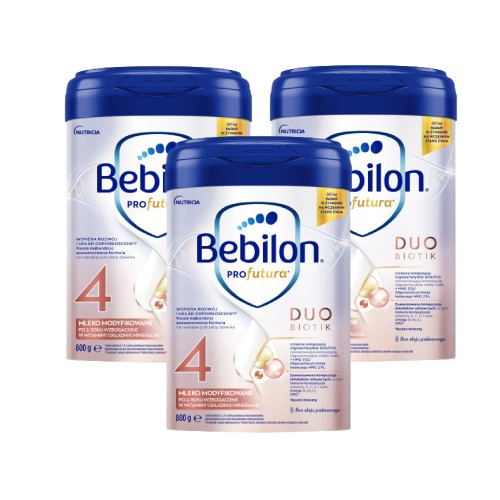 Zdjęcie produktu - 4 Zestaw 3 x Bebilon Profutura Duobiotik 4 Odżywcza formuła na bazie mleka dla dzieci po 2. roku życia, 800 g