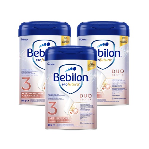 Zdjęcie produktu - 4 Zestaw Bebilon Profutura Duobiotik 3 Formuła na bazie mleka po 1. roku życia 3 x 800 g