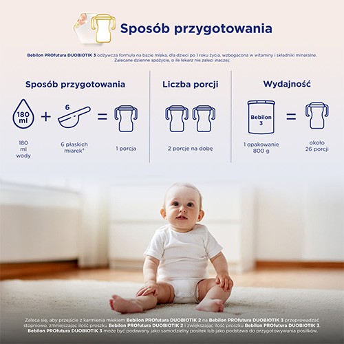Zdjęcie produktu - 2 Zestaw Bebilon Profutura Duobiotik 3 Formuła na bazie mleka po 1. roku życia, 4 x 800 g
