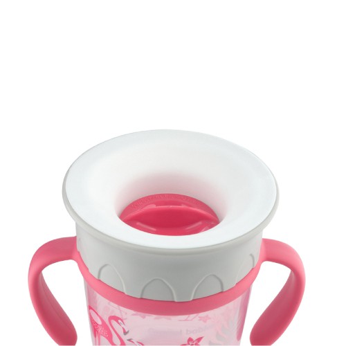 Miniaturka artykułu - #0 CANPOL BABIES Kubek 360&deg; Jungle koralowy flaming, 270ml 56/504
