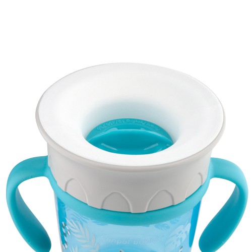 Miniaturka artykułu - #1 CANPOL BABIES Kubek 360&deg; Jungle turkusowy, 270ml 56/504
