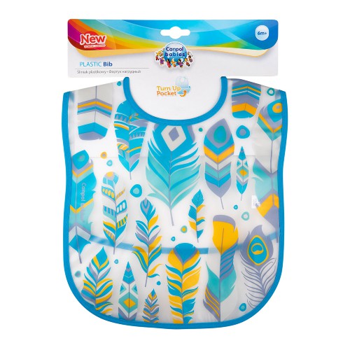 Miniaturka artykułu - #0 CANPOL BABIES Śliniak zmywalny z kieszenią Wild Nature turkusowy 9/234 