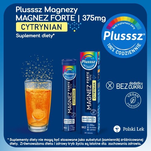 Miniaturka artykułu - #0 Plusssz Magnez Forte Cytrynian, 24 tab.mus.
