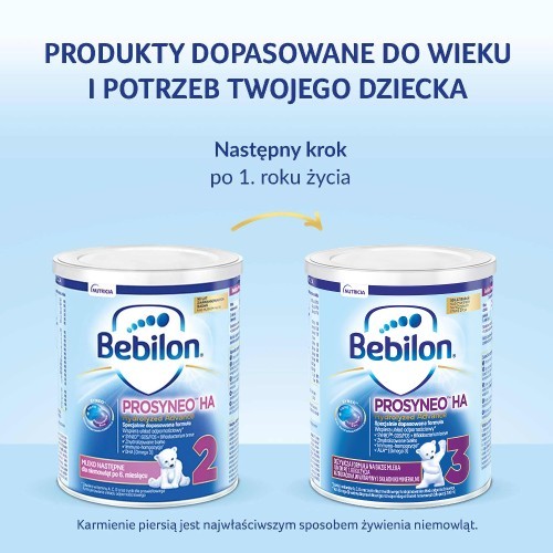 Zdjęcie produktu - 2 BEBILON Prosyneo HA 2 Mleko następne dla niemowląt po 6. miesiącu, 400g