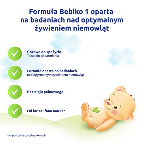 Miniaturka artykułu - #1 BEBIKO 1 NUTRIflor Expert Mleko początkowe dla niemowląt od urodzenia, 200ml