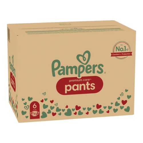 Zdjęcie produktu - 5 PAMPERS Premium Care Pieluchomajtki rozmiar 6, 93 sztuki