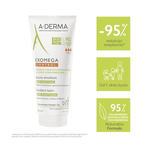 Miniaturka artykułu - #0 A-DERMA EXOMEGA CONTROL Balsam emolient - zmiękczający, 200ml
