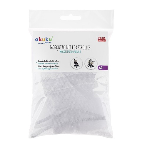 Miniaturka artykułu - #0 AKUKU Moskitiera do w&oacute;zka biała A0445, 1szt.