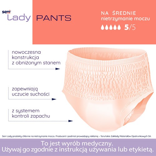 Miniaturka artykułu - #1 SENI Lady Pants Majtki chłonne M, 10 sztuk