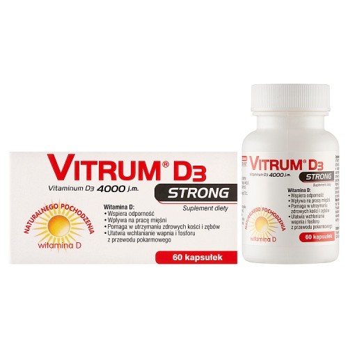 Miniaturka artykułu - #0 Vitrum Strong D3 4000 j.m.60 kaps.