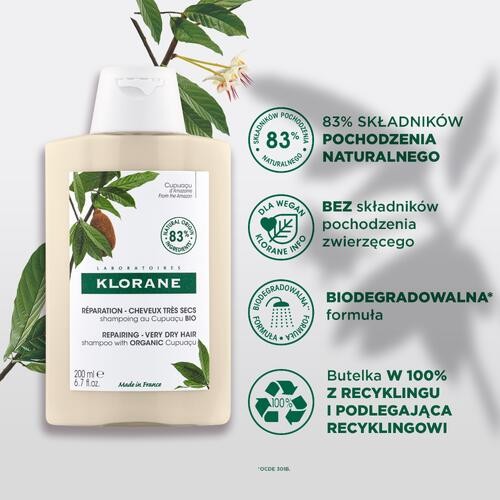 Miniaturka artykułu - #0 KLORANE Szampon z organicznym Cupuacu, 200ml