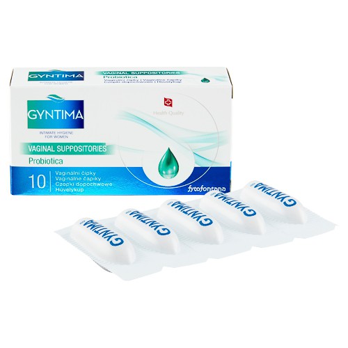 Miniaturka artykułu - #1 fytofontana GYNTIMA Czopki dopochwowe PROBIOTICA, 10 sztuk