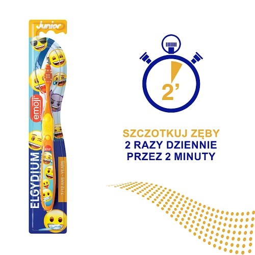 Miniaturka artykułu - #1 ELGYDIUM EMOJI JUNIOR szczoteczka do zęb&oacute;w dla dzieci w wieku 7-12 lat