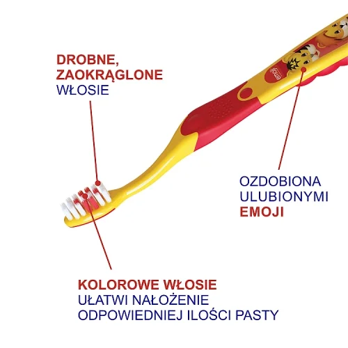 #3 – ELGYDIUM EMOJI KIDS szczoteczka do zęb&oacute;w dla dzieci w wieku 2-6 lat